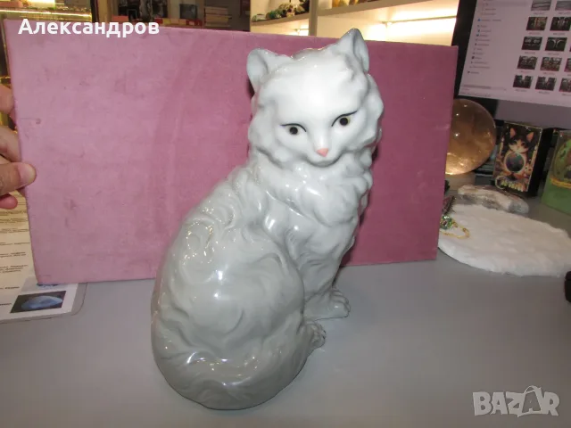 Порцеланова котка 21см. , снимка 2 - Статуетки - 56361819