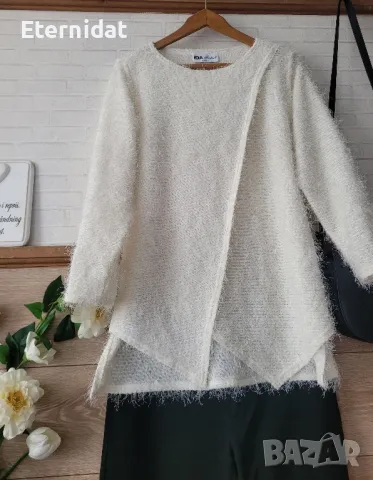 Бяла блзука и черен панталон , снимка 6 - Блузи с дълъг ръкав и пуловери - 50264691