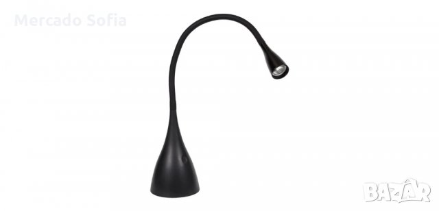 LED настолна лампа, черна с гъвкава шия 
