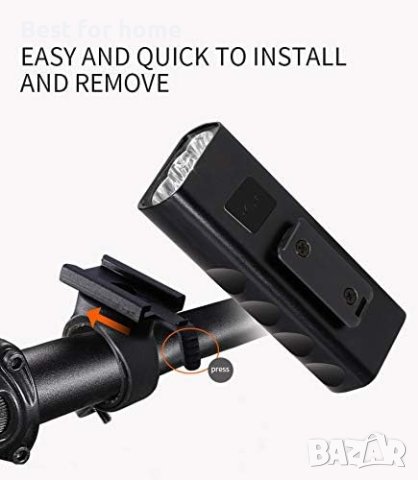 USB Мощен фар, акумулаторна светлина за велосипед + задна светлина за велосипед, снимка 6 - Аксесоари за велосипеди - 41476291