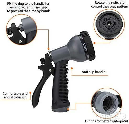 Нов Многофункционален Разтегаем Градински Маркуч 30м с Месингови Фитинги, снимка 4 - Други - 49639483