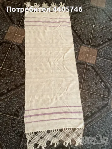 Ръчно тъкана с плетена на една кука дантела кърпа, снимка 7 - Антикварни и старинни предмети - 49469290