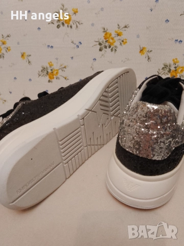 Emporio Armani нови сникърси с брокат, снимка 3 - Кецове - 52682402