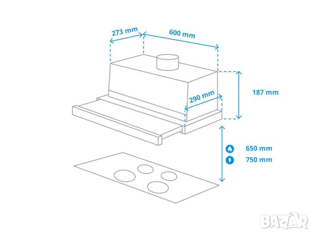 Аспиратор Inventum , снимка 3 - Абсорбатори - 41408689