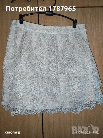 Дантелена розова пола с дантела Massimo Dutti, снимка 2 - Поли - 51055781