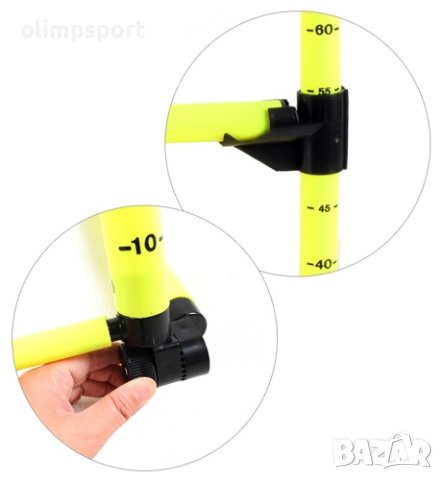 Тренировъчно препятствие (хърдел), С регулируема височина от 10 до 65 см. , снимка 4 - Спортна екипировка - 41205349