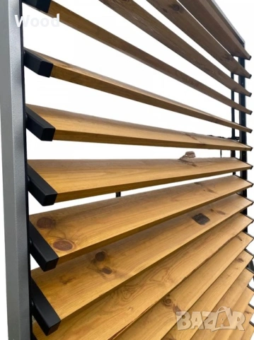 Жалюзи, ламелно ограждение за тераса, ограда, балкон и прегради 120×60 см – комплект – съвременна за, снимка 8 - Огради и мрежи - 53450697