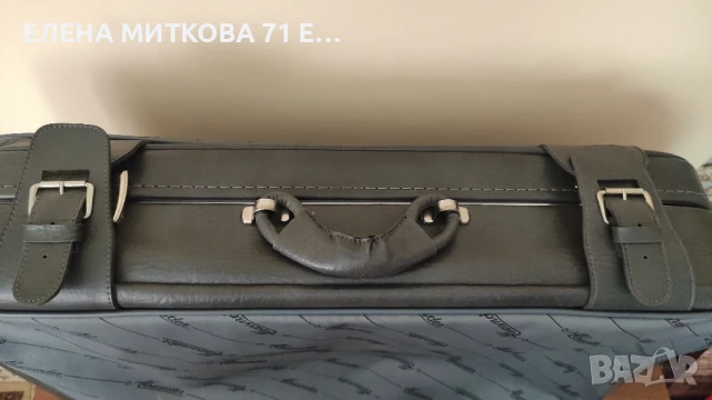 Немски куфар от старото производство-от плат и кожа, снимка 6 - Куфари - 51318254