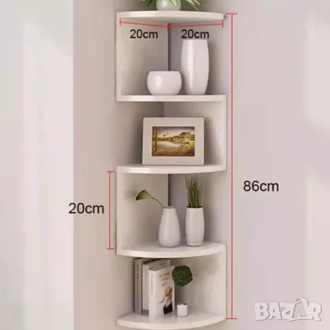Ъглова етажерка за подреждане на цветя, книги и сувенири, снимка 2 - Етажерки - 32857813