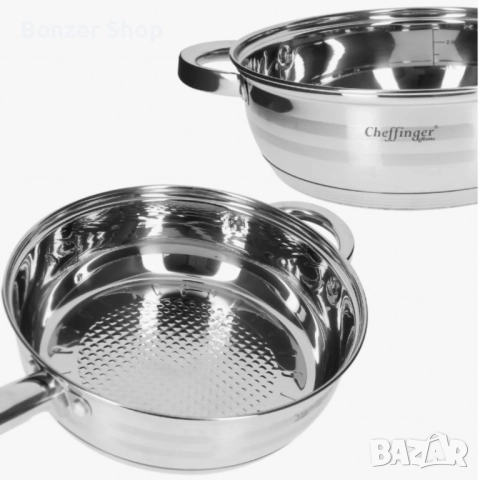 Комплект съдове за готвене 12 части, неръждаема стомана, снимка 4 - Други - 51913222