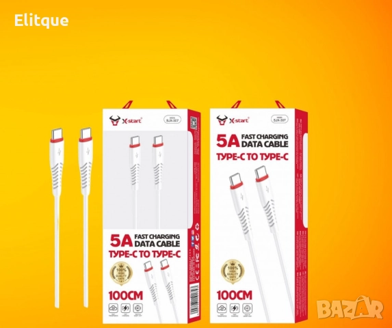 Кабел за бързо зареждане SJX-307, 5A,type C to C, 100cm, снимка 2 - Кабели и адаптери - 52840157