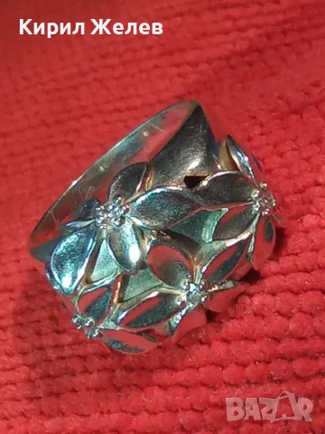 ТОКАШ - ПРЕЛЕСТЕН ФЛОРАЛЕН СКЪПОЦЕНЕН СРЕБЪРЕН ПРЪСТЕН СРЕБРО 925 TOKASH с ИСКРЯЩИ ЦИРКОНИ 13782, снимка 14 - Пръстени - 49913282