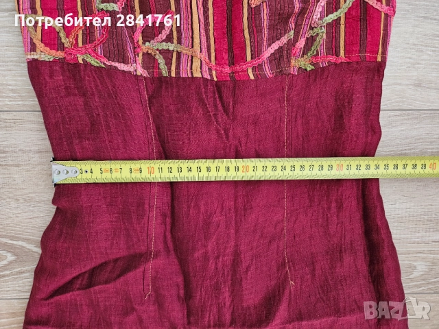 Червена ленена рокля, снимка 9 - Рокли - 45490294