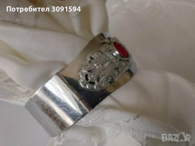 Стара стилна дамска гривна новохром, снимка 5 - Антикварни и старинни предмети - 41442676