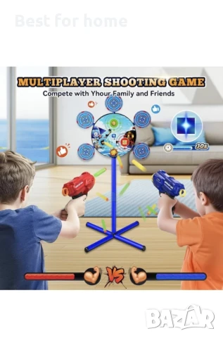  Интерактивна мишена за стрелба с пиратска тематика с 2 играчки пистолета, 40 дунапренени стрелички