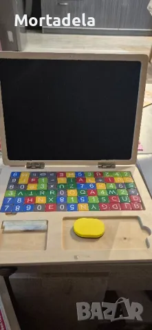 Дървен образователен лаптоп, снимка 3 - Образователни игри - 48732525