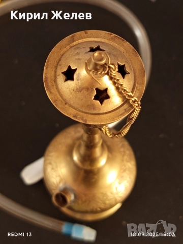 Винтидж мини месингово наргиле с красиви орнаменти за КОЛЕКЦИЯ ДЕКОРАЦИЯ 51079, снимка 5 - Други ценни предмети - 51760274