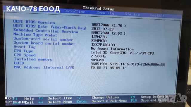 Лаптоп Lenovo Thinkpad X1, снимка 2 - Части за лаптопи - 41852682