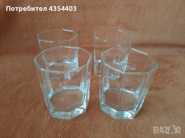Комплект 4 стъклени чаши , снимка 2 - Чаши - 53713546
