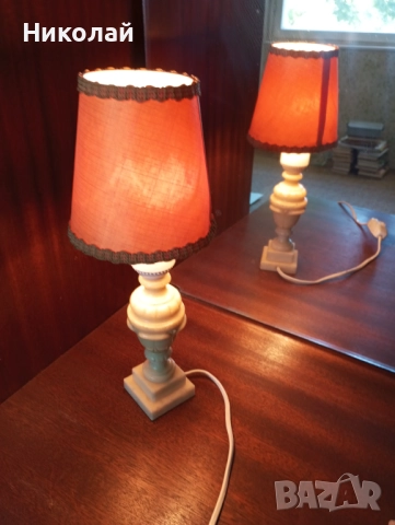 Мраморна нощна лампа, снимка 6 - Настолни лампи - 52079129