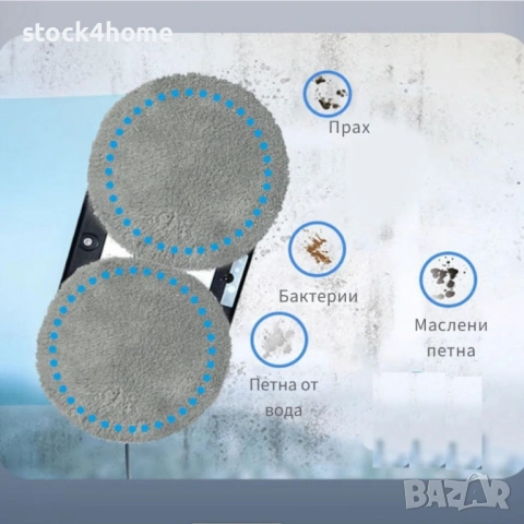 Робот за почистване на прозорци, вграден UPS, двоен моп, вграден сензор, всмукателна мощност 2800 Pa, снимка 8 - Други - 53030551