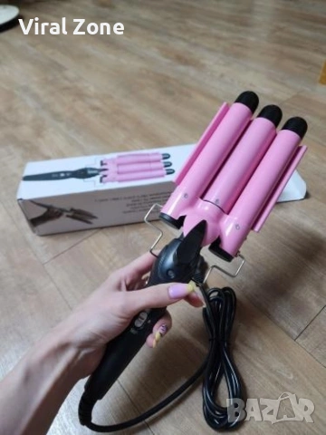 Тройна ретро преса за къдрене на косата. , снимка 8 - Преси за коса - 53490155