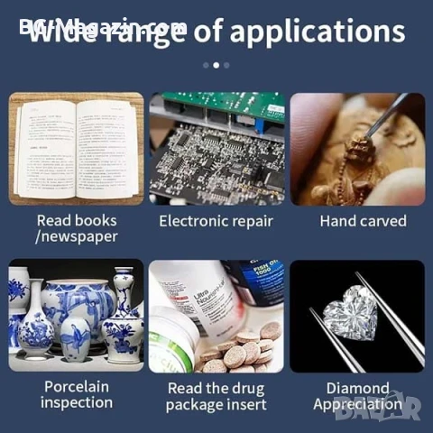 Увеличителна джобна сгъваема ръчна лупа с LED осветление за четене 3X 6X лед лампа мини етикети, снимка 3 - Други инструменти - 50920170