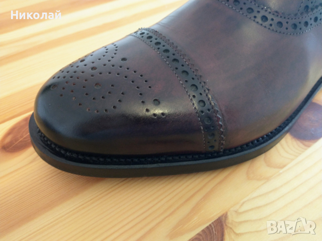 Santoni Oxford Brogue Goodyear + подарък, снимка 5 - Официални обувки - 36499461