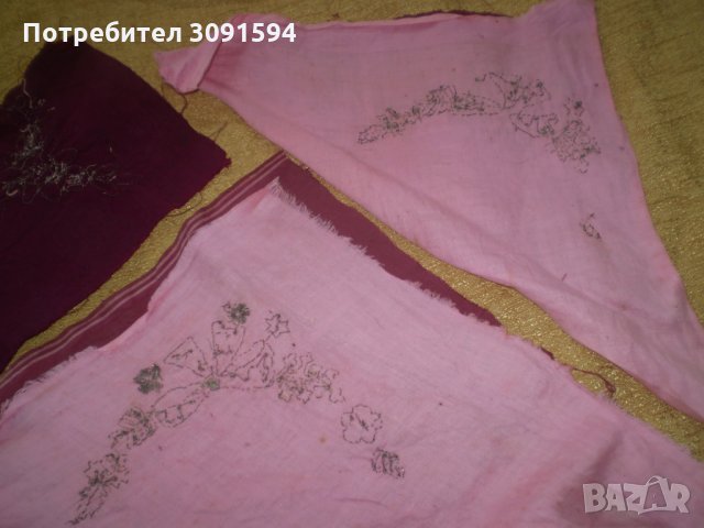 Два Антикварни мотиви бродирани на червено кадифе със сърма, снимка 4 - Други ценни предмети - 34581731