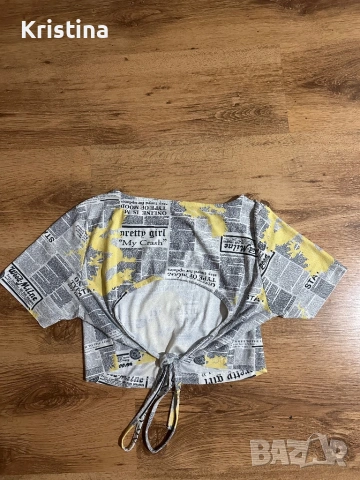 Къса тениска с отворен гръб, снимка 2 - Тениски - 53111499