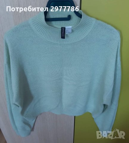 Скъсен пуловер с фина плетка H&M , снимка 2 - Блузи с дълъг ръкав и пуловери - 44194422