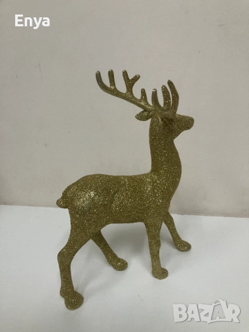 Коледна фигура на еленче със златисто покритие, снимка 3 - Декорация за дома - 52388765