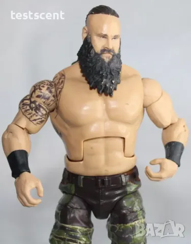 Екшън фигура WWE Braun Strowman Брон Строуман Elite Mattel играчка figure bald, снимка 2 - Колекции - 48386480