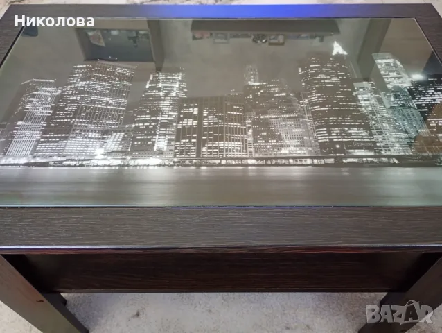 Холна маса с принт стъкло върху плота, снимка 3 - Маси - 55801767