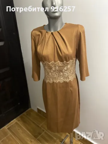 Рокля цвят горчица , снимка 2 - Рокли - 48653409