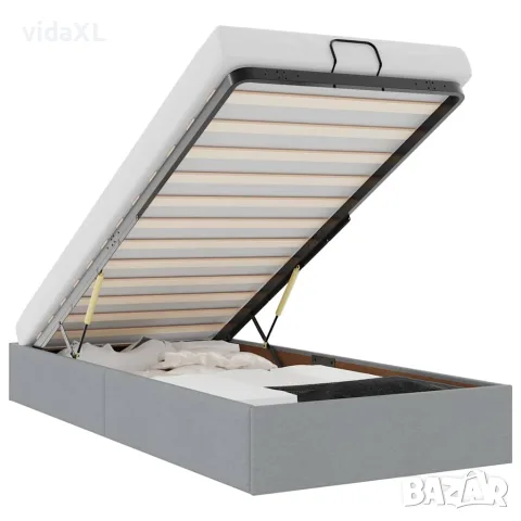 vidaXL Османска рамка за легло без матрак, светлосива, 80x200 см, плат