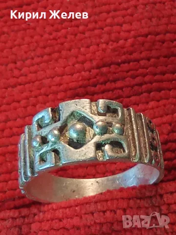 СТИЛНО РЕТРО АРТ ОРНАМЕНТИРАН СРЕБЪРЕН ПРЪСТЕН РЪЧНА БИЖУТЕРСКА ИЗРАБОТКА 50209, снимка 10 - Пръстени - 49959634
