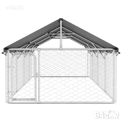 vidaXL Дворна клетка за кучета с покрив, 600x200x150 см, снимка 6 - За кучета - 56146193