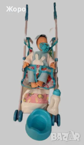 Бебе в количка с гърне и биберон 160497, снимка 5 - Кукли - 48271697