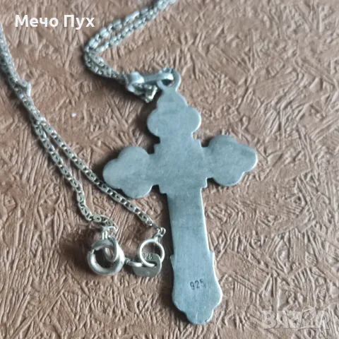 Сребърен синджир с Кръст (317), снимка 2 - Колиета, медальони, синджири - 48835580