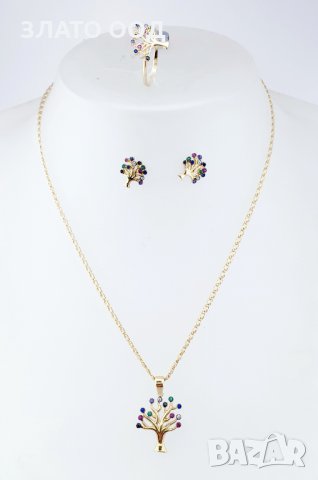 Златни комплекти, сетове, колие,обеци и пръстен, снимка 7 - Бижутерийни комплекти - 35688516