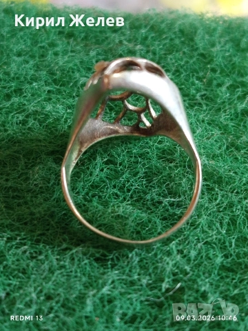 Винтидж ретро стил сребърен пръстен майсторска ръчна изработка 54210, снимка 5 - Пръстени - 53763614
