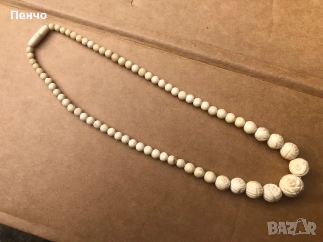 старо колие /гердан, огърлица/ - слонова кост, снимка 1