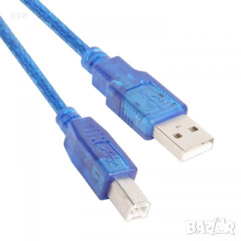 Кабел USB 2.0 AM / BM - 5 метра за принтер скенер и други - CU201-TL-5m, 24 месеца гаранция, снимка 1 - Кабели и адаптери - 36116787