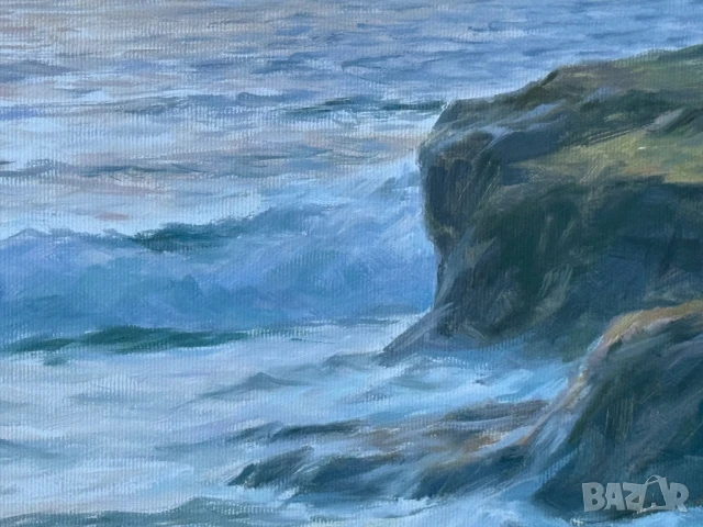 Морски пейзаж от А.Панагонов-край Шабла!, снимка 5 - Картини - 51159946