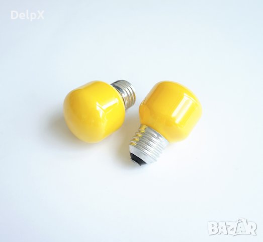 Лампа сфера мини жълта с цокъл E27 220V 25W, снимка 1