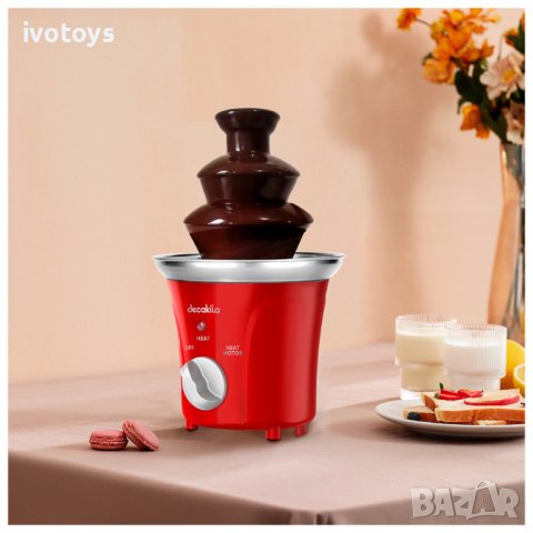 Шоколадов фонтан DECAKILA, 70 W, 3 нива, Червен, снимка 1