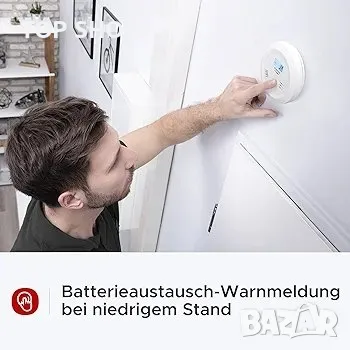 X-Sense CO детектор със сменяема батерия и LCD дисплей, снимка 5 - Друга електроника - 48792548