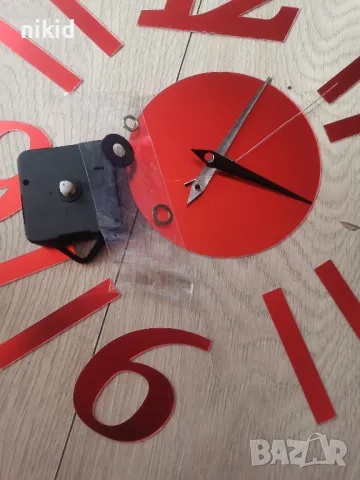 3D Класически стенен червен черен часовник за стена, снимка 4 - Стенни часовници - 24469305