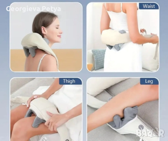 Акумулаторен масажор с топлина за врат,гръб,рамена,крака,за мускулна релаксация, снимка 11 - Масажори - 52649002